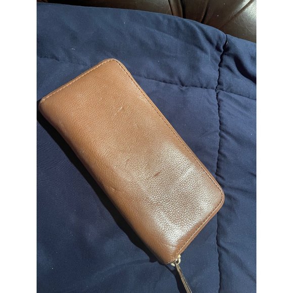 Michael Kors Pebbled Leather Zippered Wallet Camel Used - Picture 5 of 14